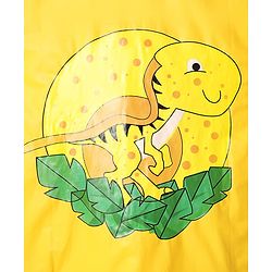 Babyhug Full Sleeves Raincoat with Dino Print - Golden