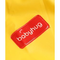 Babyhug Full Sleeves Raincoat with Dino Print - Golden