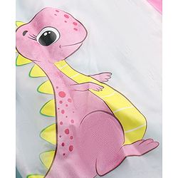 Babyhug Full Sleeves Raincoat with Dino Print - White