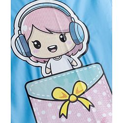 Babyhug Full Sleeves Knee Length Hooded Raincoat with Doll Print - Light Blue