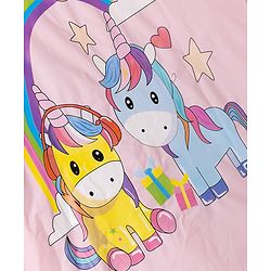 Babyhug Full Sleeves Unicorn Printed Raincoat - Pink