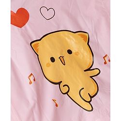 Babyhug Full Sleeves Kitty Printed Raincoat - Pink