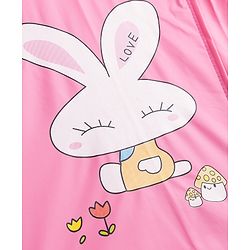 Babyhug Full Sleeves Bunny Printed Raincoat - Pink