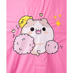 Babyhug Full Sleeves Raincoat With Animal Print - Pink