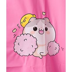 Babyhug Full Sleeves Raincoat With Animal Print - Pink