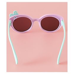 Babyhug Solid Round Frame Sunglasses with Bow Applique - Light Purple