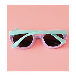 Babyhug Solid Round Frame Sunglasses with Bow Applique - Light Purple
