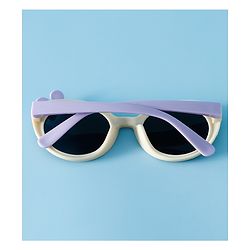 Babyhug Solid Round Frame Sunglasses with Bow Applique - Beige