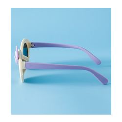 Babyhug Solid Round Frame Sunglasses with Bow Applique - Beige