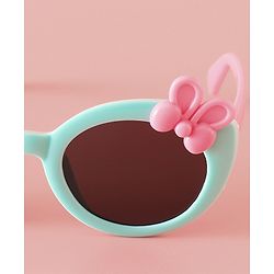 Babyhug Solid Round Frame Sunglasses with Bow Applique - Beige