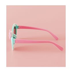 Babyhug Solid Round Frame Sunglasses with Bow Applique - Beige