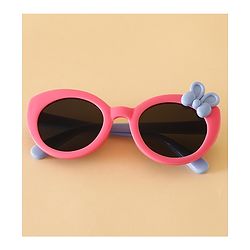 Babyhug Solid Round Frame Sunglasses with Bow Applique - Pink