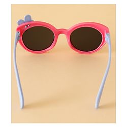 Babyhug Solid Round Frame Sunglasses with Bow Applique - Pink
