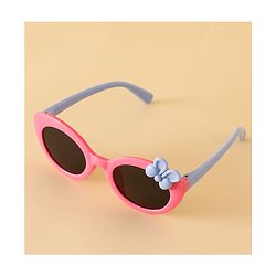 Babyhug Solid Round Frame Sunglasses with Bow Applique - Pink