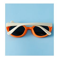 Babyhug Solid Round Frame Sunglasses with Bow Applique - Beige