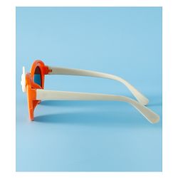 Babyhug Solid Round Frame Sunglasses with Bow Applique - Beige