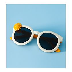 Babyhug Solid Coloured Sunglasses With Flower Applique - Beige