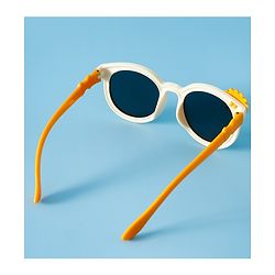 Babyhug Solid Coloured Sunglasses With Flower Applique - Beige