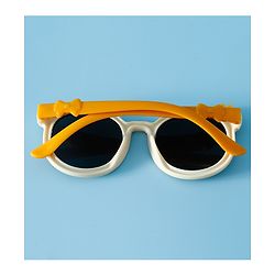 Babyhug Solid Coloured Sunglasses With Flower Applique - Beige
