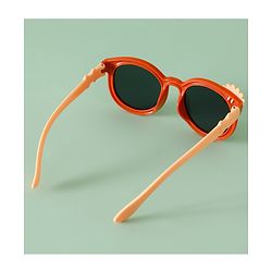 Babyhug Solid Coloured Sunglasses With Flower Applique - Beige
