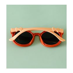 Babyhug Solid Coloured Sunglasses With Flower Applique - Beige