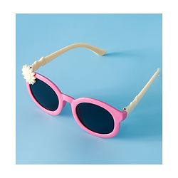 Babyhug Solid Coloured Sunglasses With Flower Applique - Beige