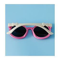 Babyhug Solid Coloured Sunglasses With Flower Applique - Beige