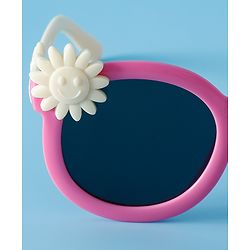 Babyhug Solid Coloured Sunglasses With Flower Applique - Beige