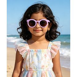 Babyhug Solid Coloured Round Shaped  Sunglasses  - Purple