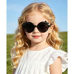 Babyhug Solid Coloured Sunglasses With Bow Applique -Black