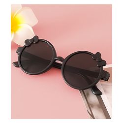 Babyhug Solid Coloured Sunglasses With Bow Applique -Black