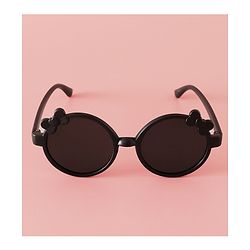 Babyhug Solid Coloured Sunglasses With Bow Applique -Black