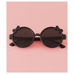 Babyhug Solid Coloured Sunglasses With Bow Applique -Black