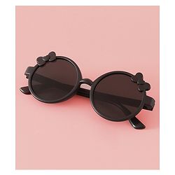 Babyhug Solid Coloured Sunglasses With Bow Applique -Black