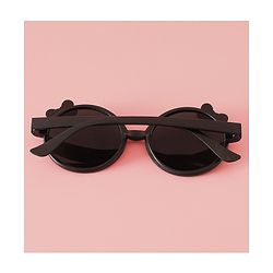 Babyhug Solid Coloured Sunglasses With Bow Applique -Black