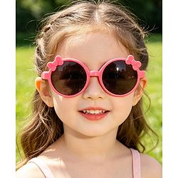 Babyhug Solid Coloured Sunglasses With Bow Applique -Black