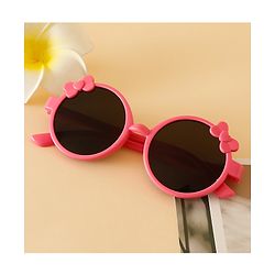 Babyhug Solid Coloured Sunglasses With Bow Applique -Black