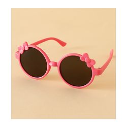 Babyhug Solid Coloured Sunglasses With Bow Applique -Black