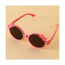Babyhug Solid Coloured Sunglasses With Bow Applique -Black