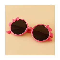 Babyhug Solid Coloured Sunglasses With Bow Applique -Black