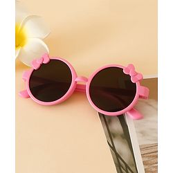 Babyhug Solid Coloured Sunglasses With Bow Applique -Black