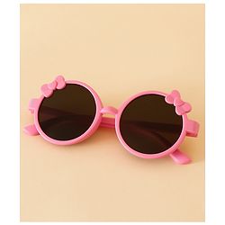 Babyhug Solid Coloured Sunglasses With Bow Applique -Black