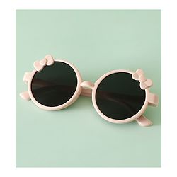 Babyhug Solid Coloured Sunglasses With Bow Applique -Black