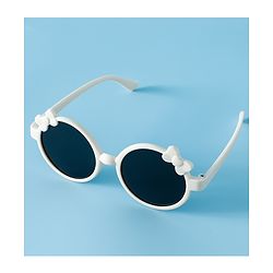 Babyhug Solid Coloured Sunglasses With Bow Applique -Black