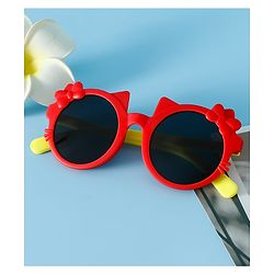 Babyhug Solid Coloured Sunglasses With Bow Design - Red