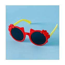Babyhug Solid Coloured Sunglasses With Bow Design - Red