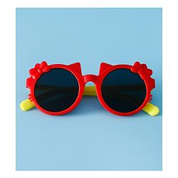 Babyhug Solid Coloured Sunglasses With Bow Design - Red