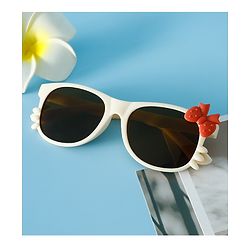 Babyhug Solid Coloured Sunglasses With Bow Design - Beige