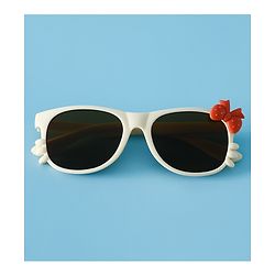 Babyhug Solid Coloured Sunglasses With Bow Design - Beige