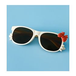 Babyhug Solid Coloured Sunglasses With Bow Design - Beige